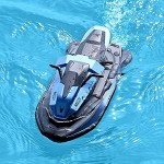 Très Amusant Télécommande électrique de jet-ski à grande vitesse RC 4CH Speed ​​Boat Rechargeable 2.4G Radio RC Anti-Collision Toys Speed ​​Ship 1 14 modèle bateau à moteur bateau pour piscines lacs p